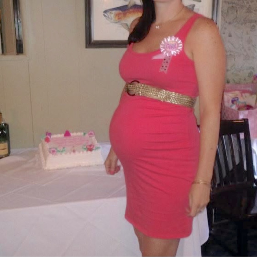 BumpStart Motherhood M stretchy pink dress.